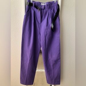 Pleated Pants in purple.